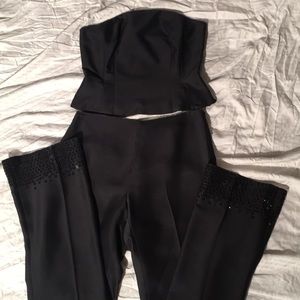 Ann Taylor 100% Silk Black Bustier